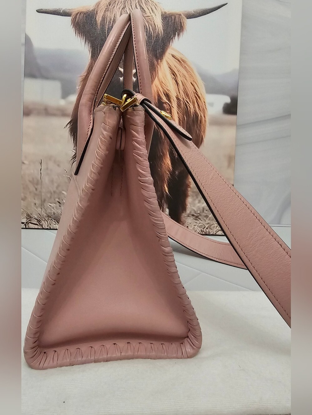 Prada Paradigm Saffiano Leather Tote Pink Authentic Crossbody Satchel - Picture 5 of 15